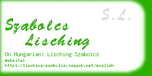szabolcs lisching business card